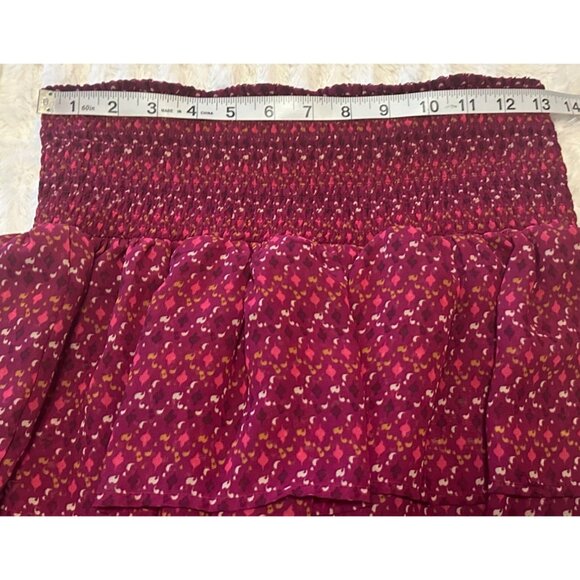 Old Navy Brand Mini Flare Stretch Skirt Red Wine 100% Polyester Junior's Size M - Picture 7 of 11